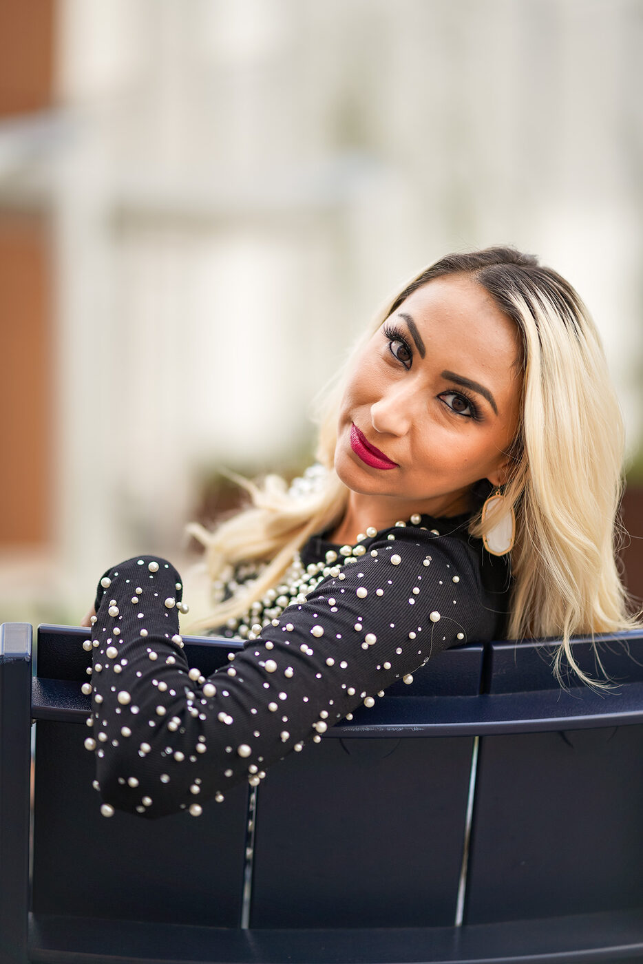 Portrait on bench